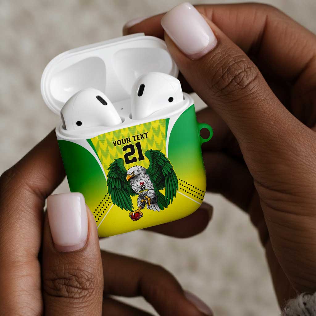 Custom Cricket African Nigeria AirPods Case Najeriya Yellow Greens Eagle