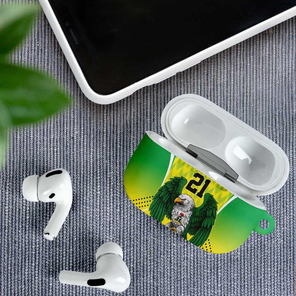 Custom Cricket African Nigeria AirPods Case Najeriya Yellow Greens Eagle