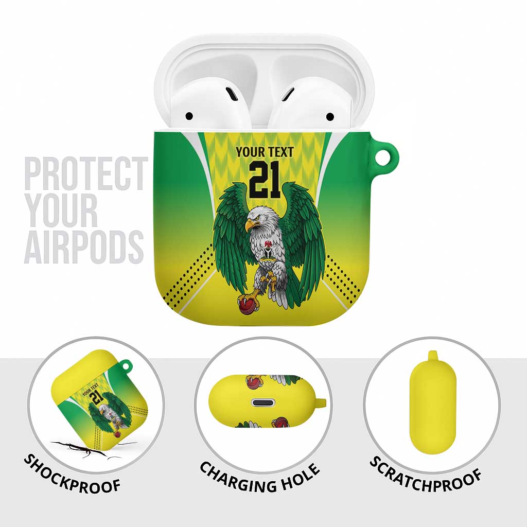 Custom Cricket African Nigeria AirPods Case Najeriya Yellow Greens Eagle