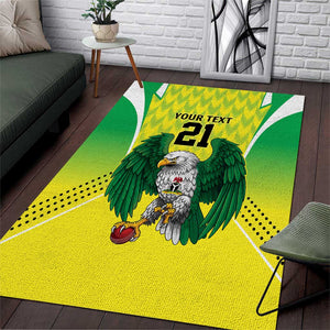 Custom Cricket African Nigeria Area Rug Najeriya Yellow Greens Eagle - African Pride
