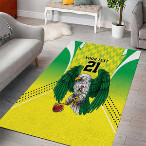Custom Cricket African Nigeria Area Rug Najeriya Yellow Greens Eagle - African Pride