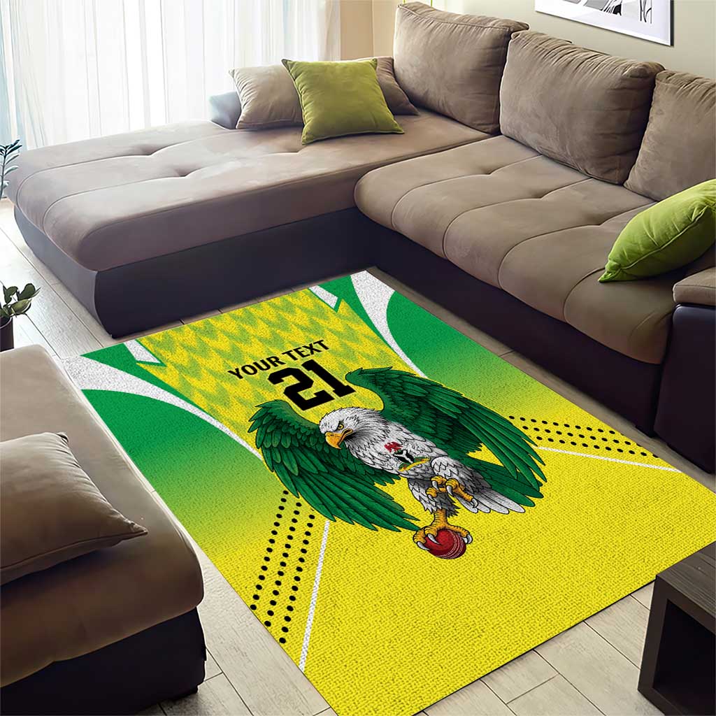 Custom Cricket African Nigeria Area Rug Najeriya Yellow Greens Eagle - African Pride