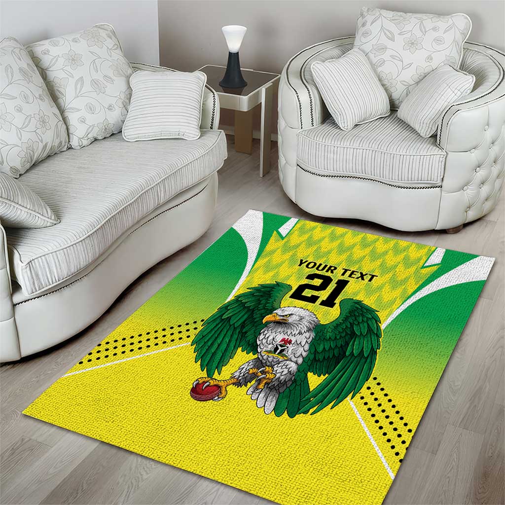 Custom Cricket African Nigeria Area Rug Najeriya Yellow Greens Eagle - African Pride
