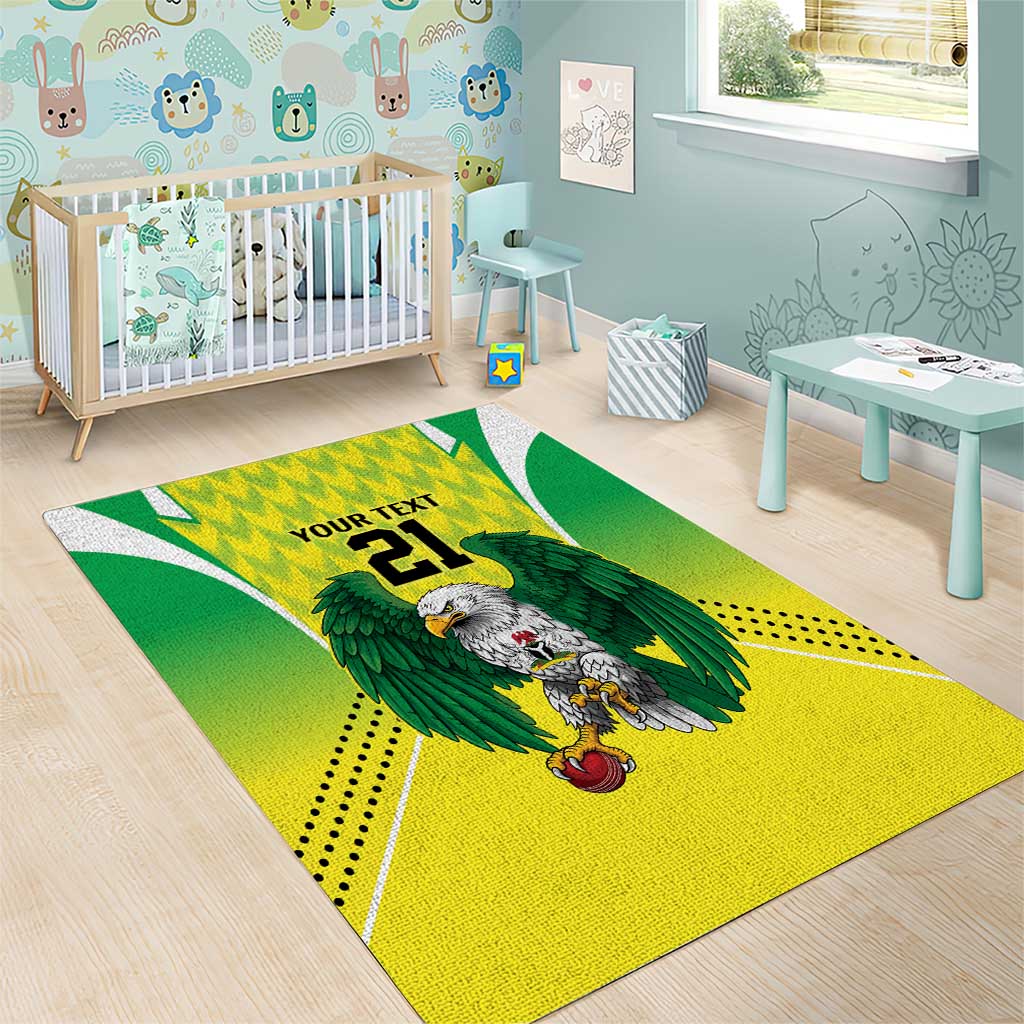 Custom Cricket African Nigeria Area Rug Najeriya Yellow Greens Eagle - African Pride