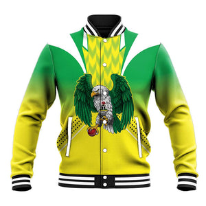 Custom Cricket African Nigeria Baseball Jacket Najeriya Yellow Greens Eagle - African Pride