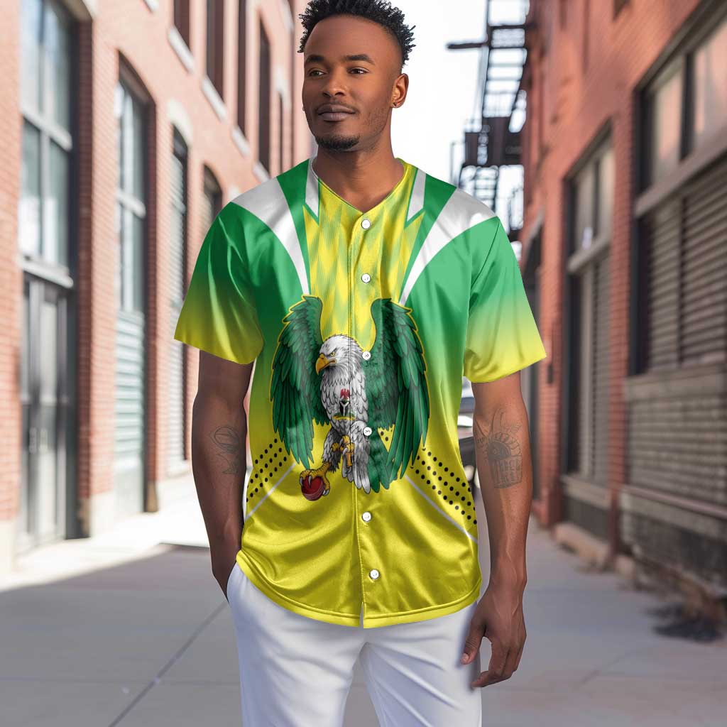 Custom Cricket African Nigeria Baseball Jersey Najeriya Yellow Greens Eagle - African Pride