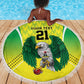 Custom Cricket African Nigeria Beach Blanket Najeriya Yellow Greens Eagle - African Pride
