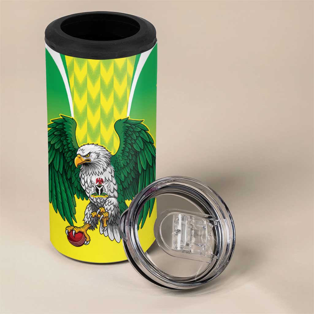 Custom Cricket African Nigeria 4 in 1 Can Cooler Tumbler Najeriya Yellow Greens Eagle - African Pride