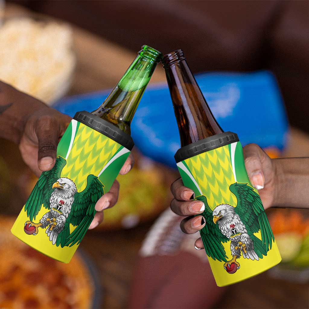 Custom Cricket African Nigeria 4 in 1 Can Cooler Tumbler Najeriya Yellow Greens Eagle - African Pride