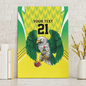 Custom Cricket African Nigeria Canvas Wall Art Najeriya Yellow Greens Eagle - African Pride
