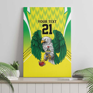 Custom Cricket African Nigeria Canvas Wall Art Najeriya Yellow Greens Eagle - African Pride