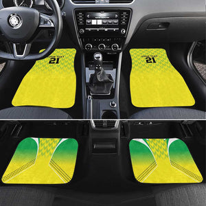 Custom Cricket African Nigeria Car Mats Najeriya Yellow Greens Eagle - African Pride