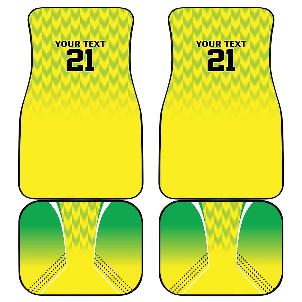 Custom Cricket African Nigeria Car Mats Najeriya Yellow Greens Eagle - African Pride