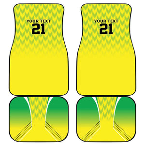 Custom Cricket African Nigeria Car Mats Najeriya Yellow Greens Eagle - African Pride