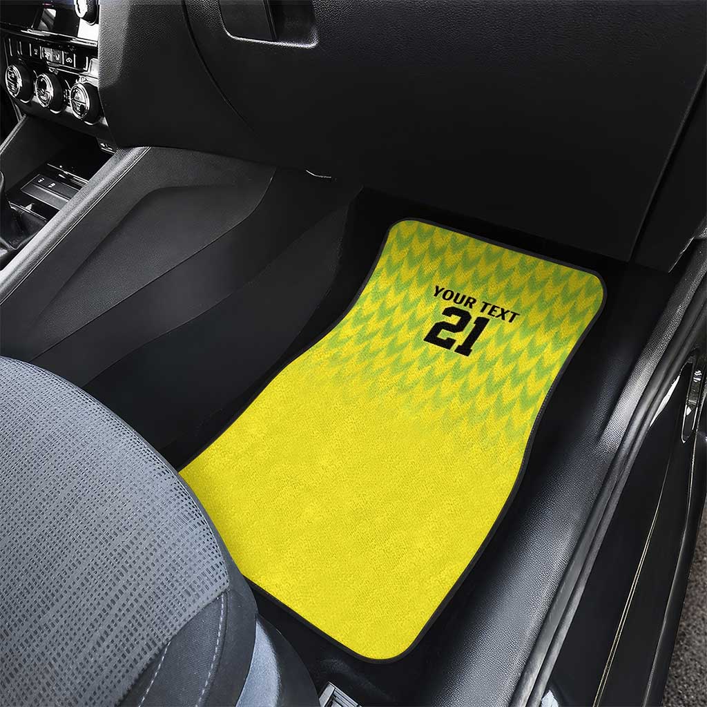 Custom Cricket African Nigeria Car Mats Najeriya Yellow Greens Eagle - African Pride