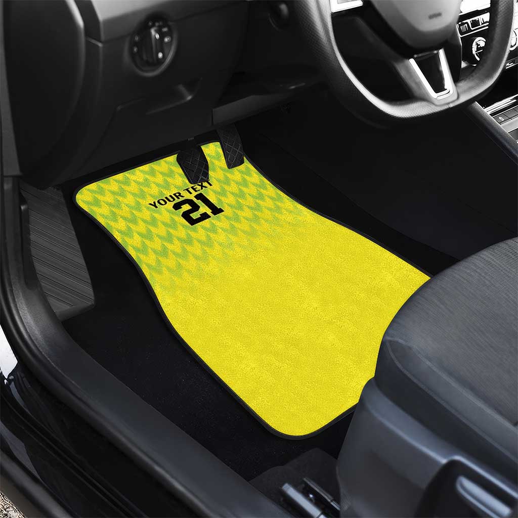 Custom Cricket African Nigeria Car Mats Najeriya Yellow Greens Eagle - African Pride
