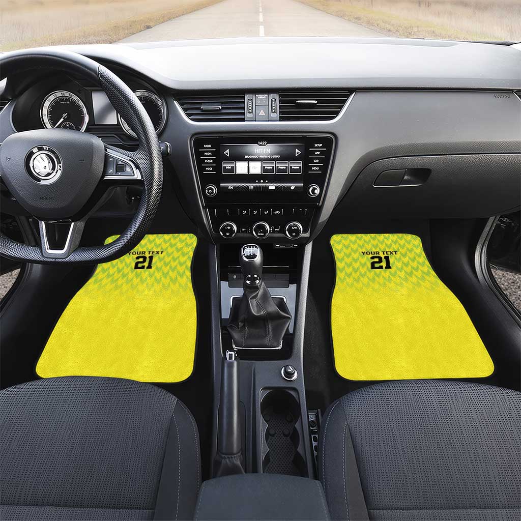Custom Cricket African Nigeria Car Mats Najeriya Yellow Greens Eagle - African Pride