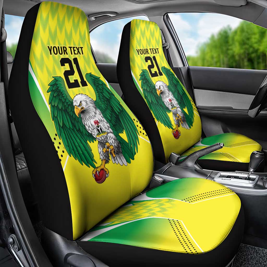 Custom Cricket African Nigeria Car Seat Cover Najeriya Yellow Greens Eagle - African Pride