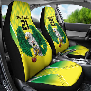 Custom Cricket African Nigeria Car Seat Cover Najeriya Yellow Greens Eagle - African Pride