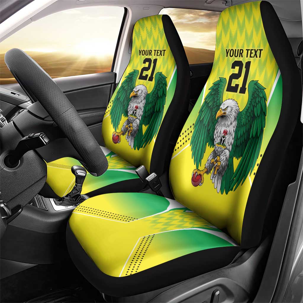 Custom Cricket African Nigeria Car Seat Cover Najeriya Yellow Greens Eagle - African Pride