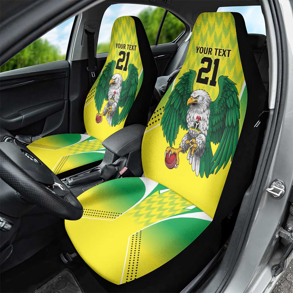 Custom Cricket African Nigeria Car Seat Cover Najeriya Yellow Greens Eagle - African Pride