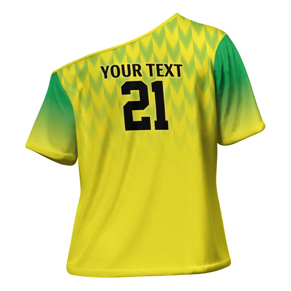 Custom Cricket African Nigeria Cross Shoulder Shirt Najeriya Yellow Greens Eagle