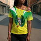 Custom Cricket African Nigeria Cross Shoulder Shirt Najeriya Yellow Greens Eagle