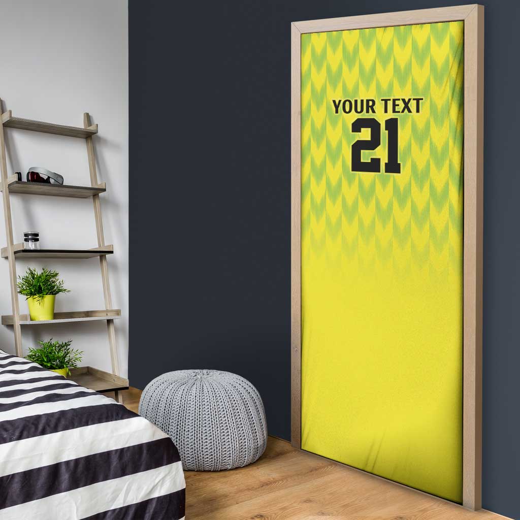 Custom Cricket African Nigeria Door Cover Najeriya Yellow Greens Eagle