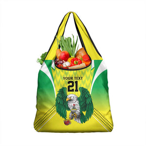 Custom Cricket African Nigeria Grocery Bag Najeriya Yellow Greens Eagle - African Pride