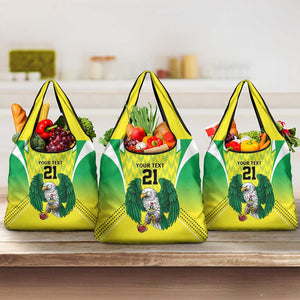 Custom Cricket African Nigeria Grocery Bag Najeriya Yellow Greens Eagle - African Pride