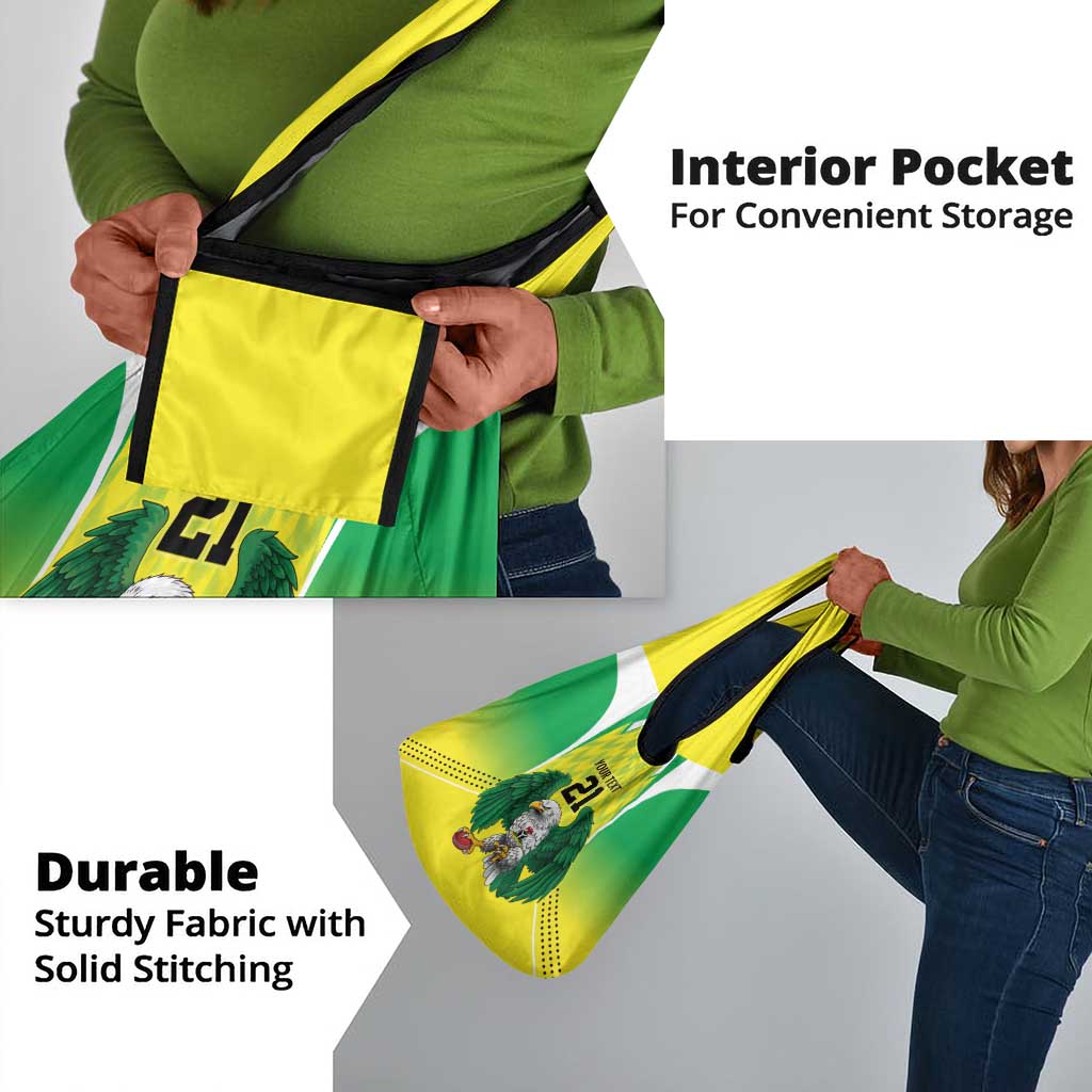 Custom Cricket African Nigeria Grocery Bag Najeriya Yellow Greens Eagle - African Pride