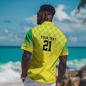Custom Cricket African Nigeria Hawaiian Shirt Najeriya Yellow Greens Eagle - African Pride