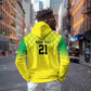 Custom Cricket African Nigeria Hoodie Najeriya Yellow Greens Eagle - African Pride