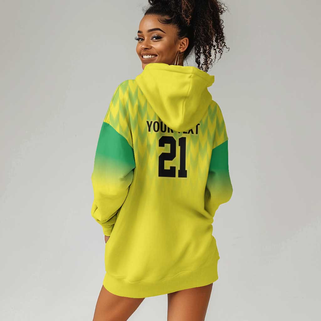 Custom Cricket African Nigeria Hoodie Dress Najeriya Yellow Greens Eagle - African Pride
