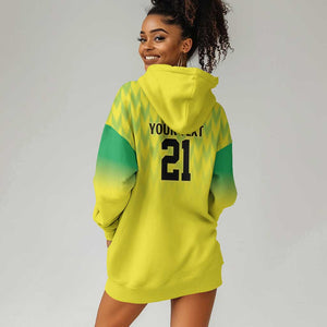 Custom Cricket African Nigeria Hoodie Dress Najeriya Yellow Greens Eagle - African Pride
