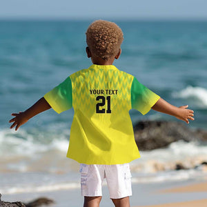Custom Cricket African Nigeria Kid Hawaiian Shirt Najeriya Yellow Greens Eagle - African Pride
