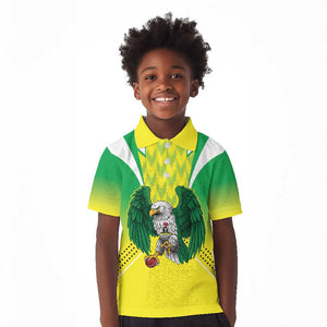 Custom Cricket African Nigeria Kid Polo Shirt Najeriya Yellow Greens Eagle - African Pride