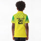 Custom Cricket African Nigeria Kid Polo Shirt Najeriya Yellow Greens Eagle - African Pride