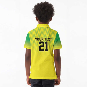 Custom Cricket African Nigeria Kid Polo Shirt Najeriya Yellow Greens Eagle - African Pride