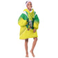 Custom Cricket African Nigeria Kid Wearable Blanket Hoodie Najeriya Yellow Greens Eagle - African Pride