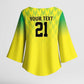Custom Cricket African Nigeria Kimono Sleeve Blouse Najeriya Yellow Greens Eagle