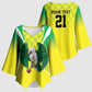 Custom Cricket African Nigeria Kimono Sleeve Blouse Najeriya Yellow Greens Eagle