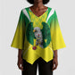 Custom Cricket African Nigeria Kimono Sleeve Blouse Najeriya Yellow Greens Eagle