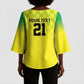 Custom Cricket African Nigeria Kimono Sleeve Blouse Najeriya Yellow Greens Eagle