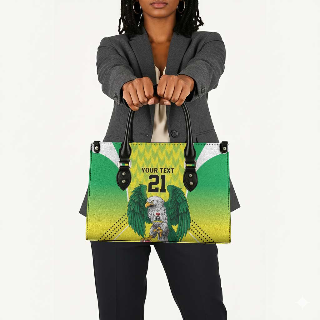 Custom Cricket African Nigeria Leather Bag Najeriya Yellow Greens Eagle