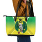 Custom Cricket African Nigeria Leather Tote Bag Najeriya Yellow Greens Eagle - African Pride