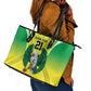 Custom Cricket African Nigeria Leather Tote Bag Najeriya Yellow Greens Eagle - African Pride