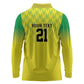 Custom Cricket African Nigeria Long Sleeve Polo Shirt Najeriya Yellow Greens Eagle - African Pride