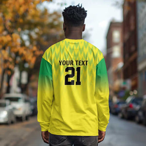 Custom Cricket African Nigeria Long Sleeve Shirt Najeriya Yellow Greens Eagle - African Pride