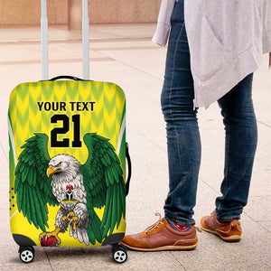 Custom Cricket African Nigeria Luggage Cover Najeriya Yellow Greens Eagle - African Pride